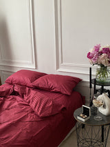 Комплект постільної білизни зі страйп сатину Red