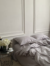 Комплект постільної білизни зі страйп сатину Light Gray