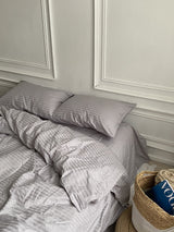 Комплект постільної білизни зі страйп сатину Light Gray