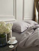 Комплект постільної білизни зі страйп сатину Light Gray