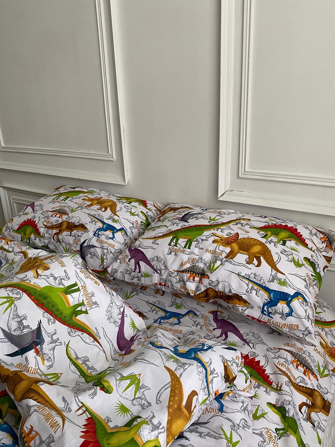 Комплект постільної білизни із бязі Динозаври