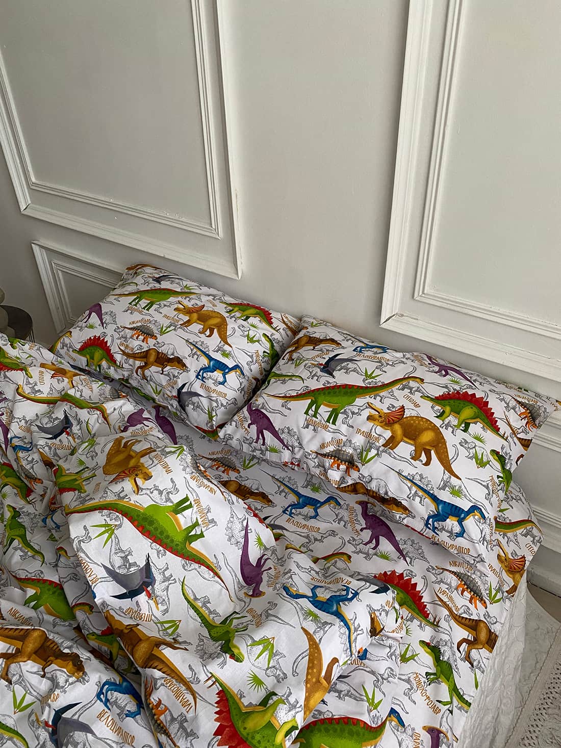 Комплект постільної білизни із бязі Динозаври
