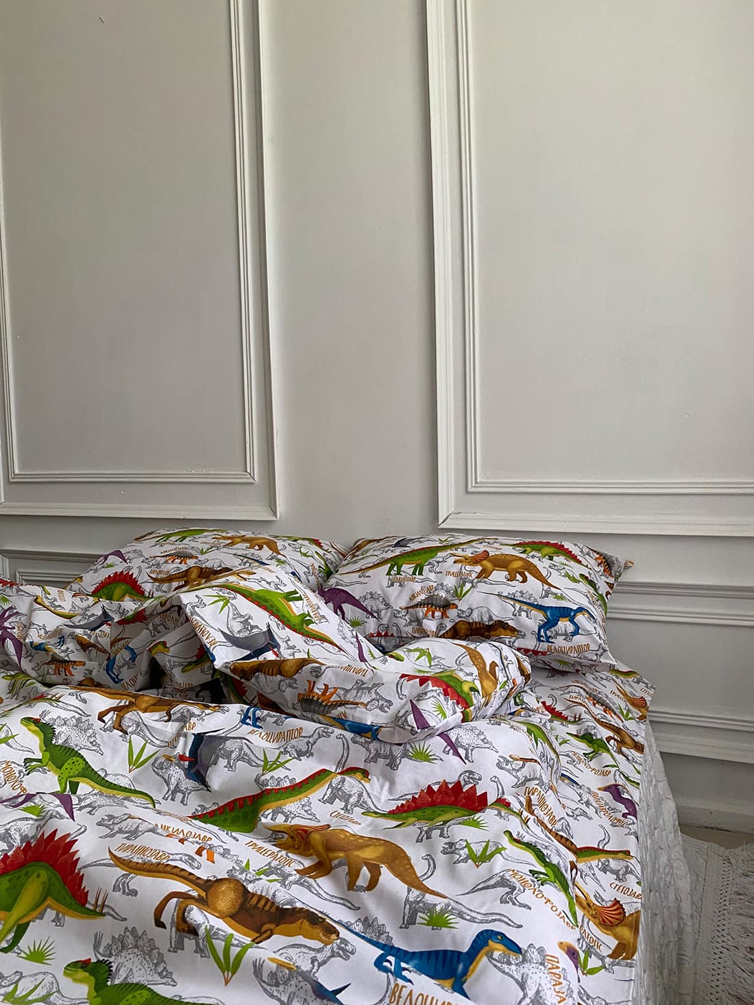 Комплект постільної білизни із бязі Динозаври