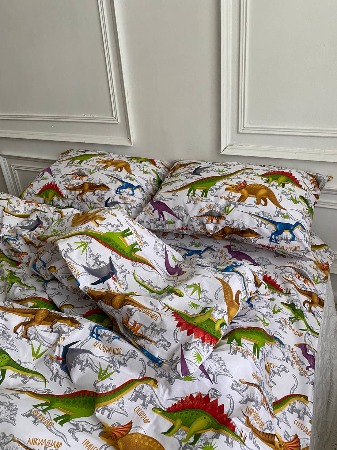 Комплект постільної білизни із бязі Динозаври