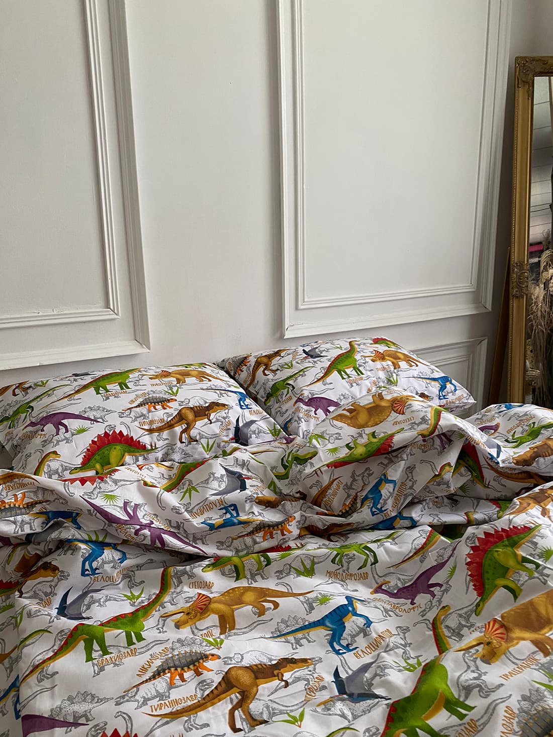 Комплект постільної білизни із бязі Динозаври