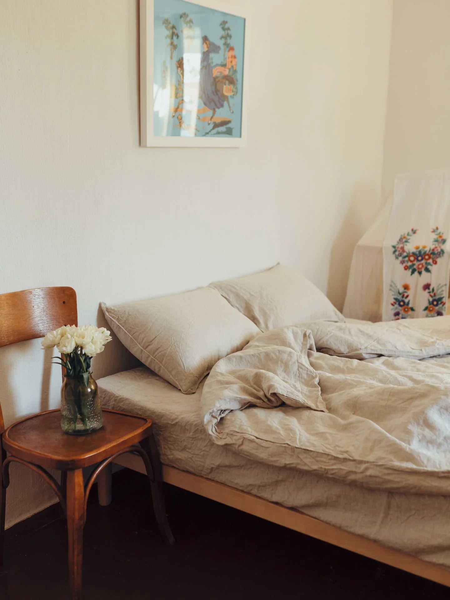 Комплект постільної білизни з вареного льону Ivory