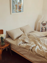 Комплект постільної білизни з вареного льону Ivory