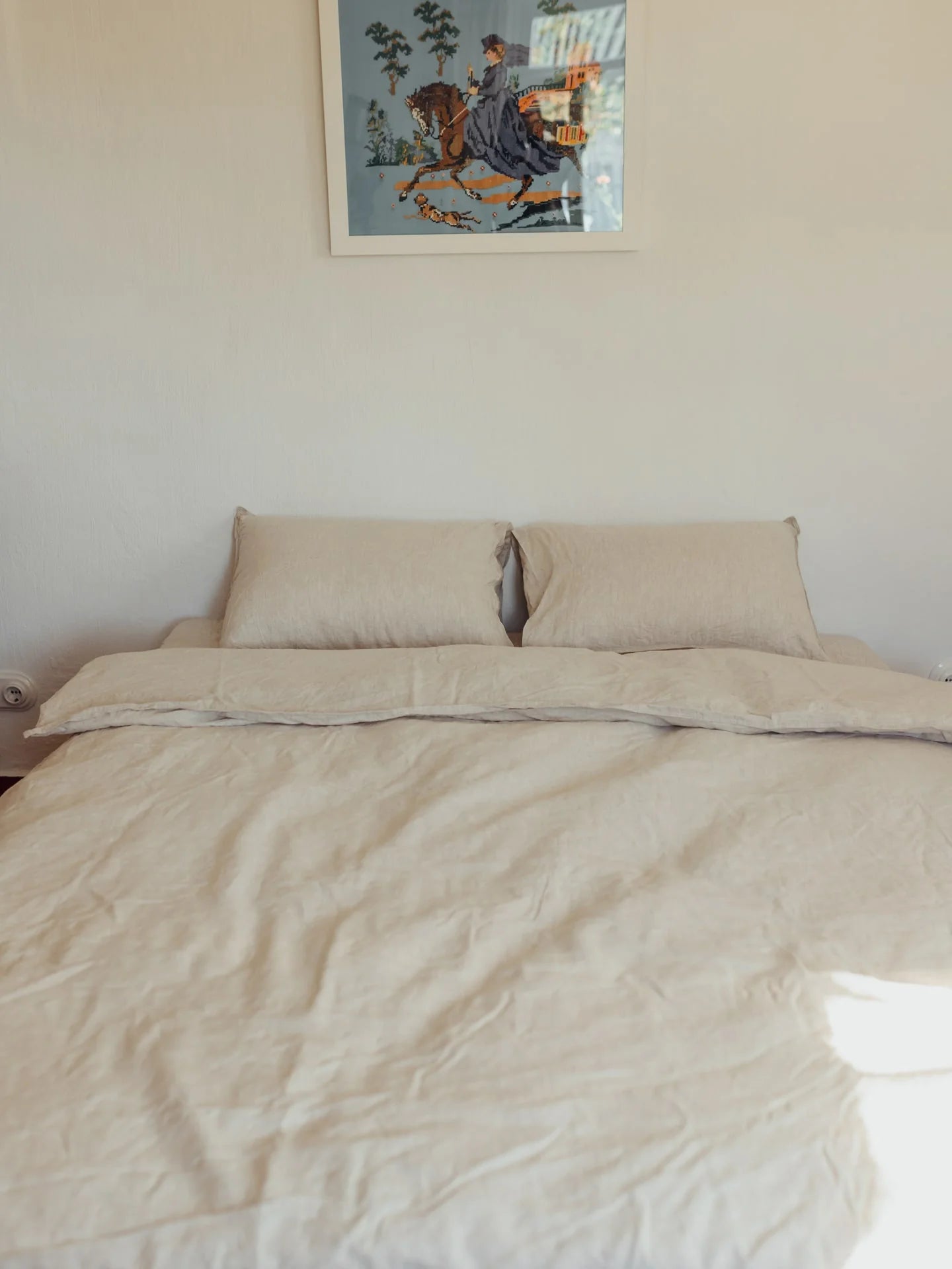 Комплект постільної білизни з вареного льону Ivory