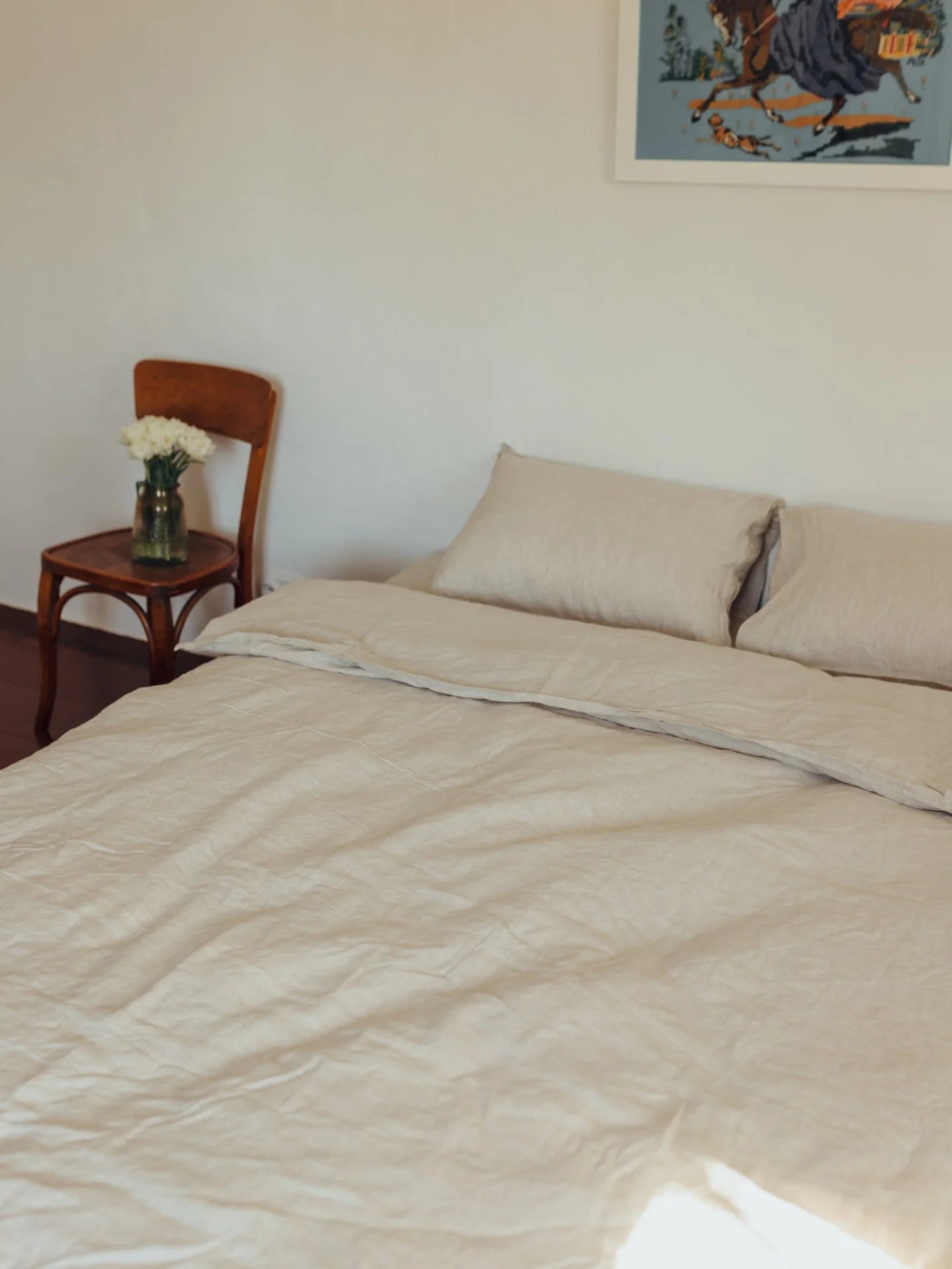 Комплект постільної білизни з вареного льону Ivory