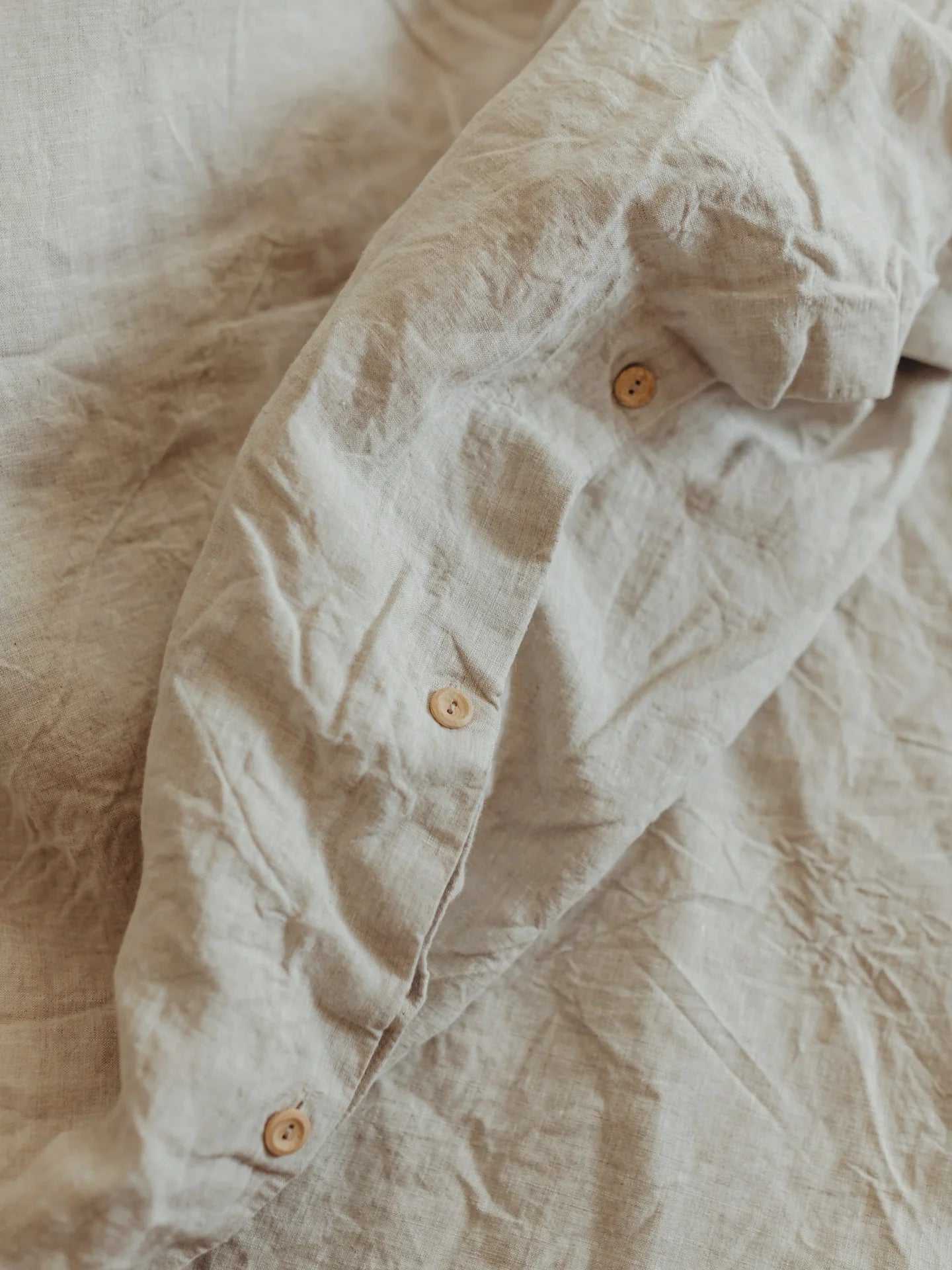 Комплект постільної білизни з вареного льону Ivory