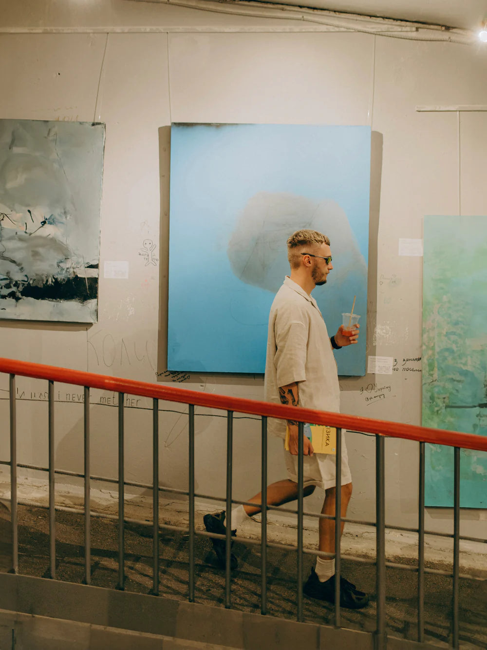 Піжама чоловіча лляна з шортами