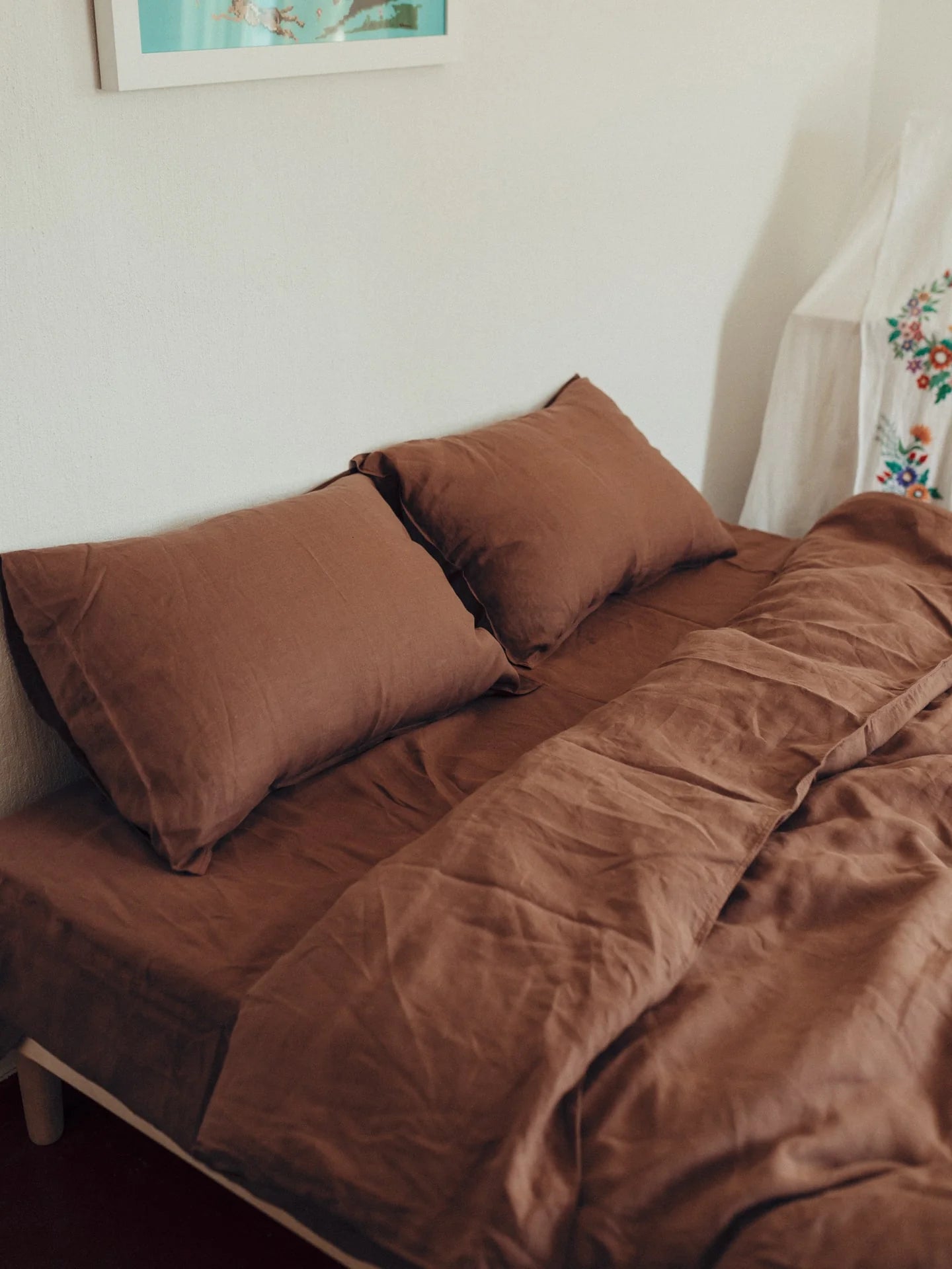 Комплект постільної білизни з вареного льону Wine