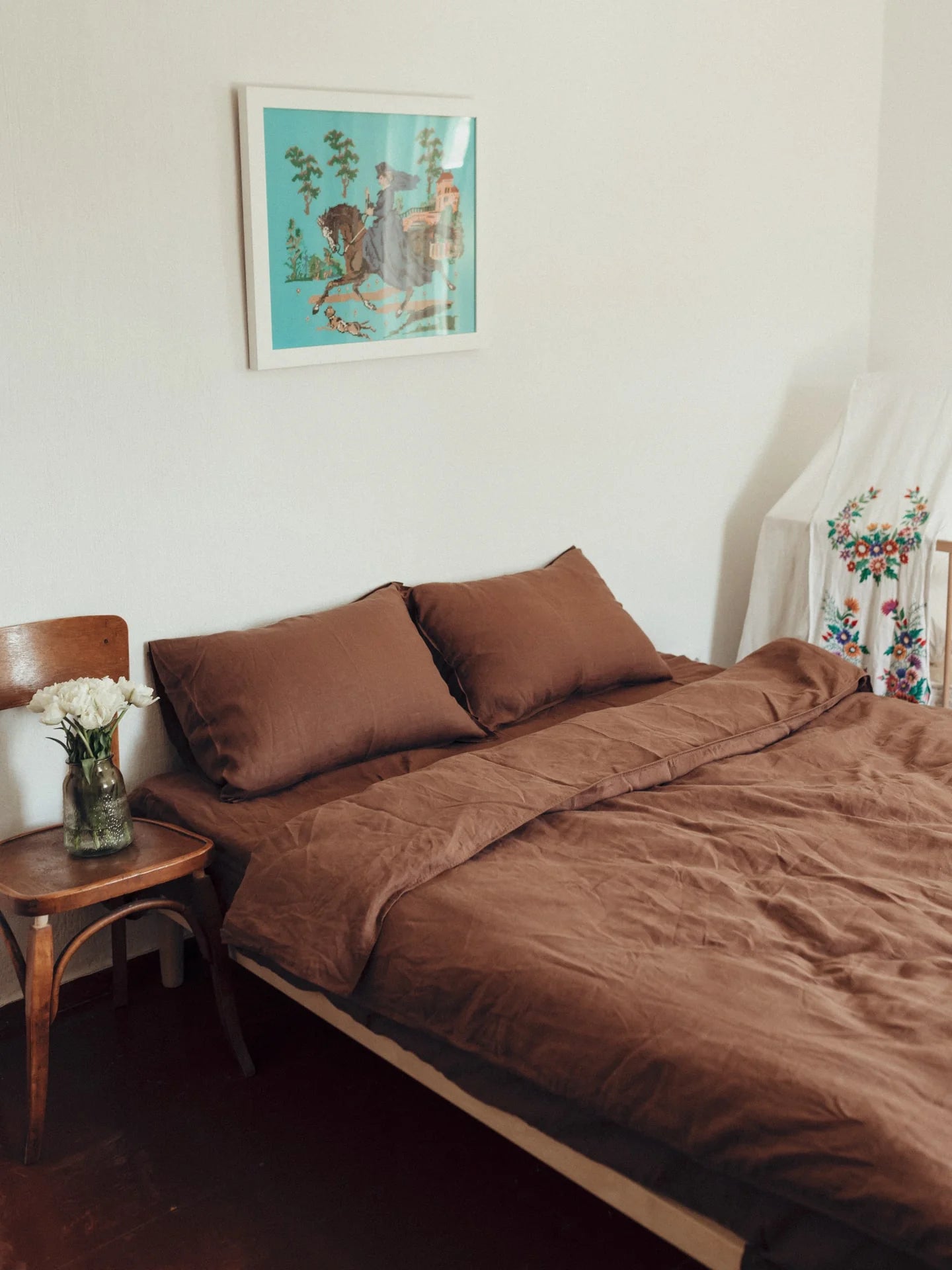 Комплект постільної білизни з вареного льону Wine