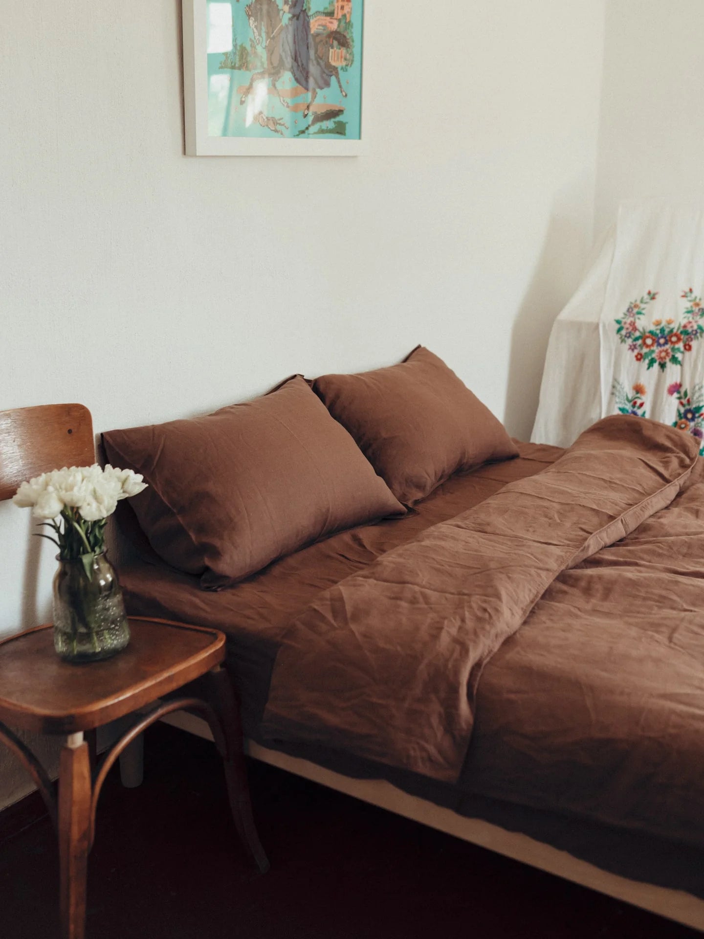 Комплект постільної білизни з вареного льону Wine