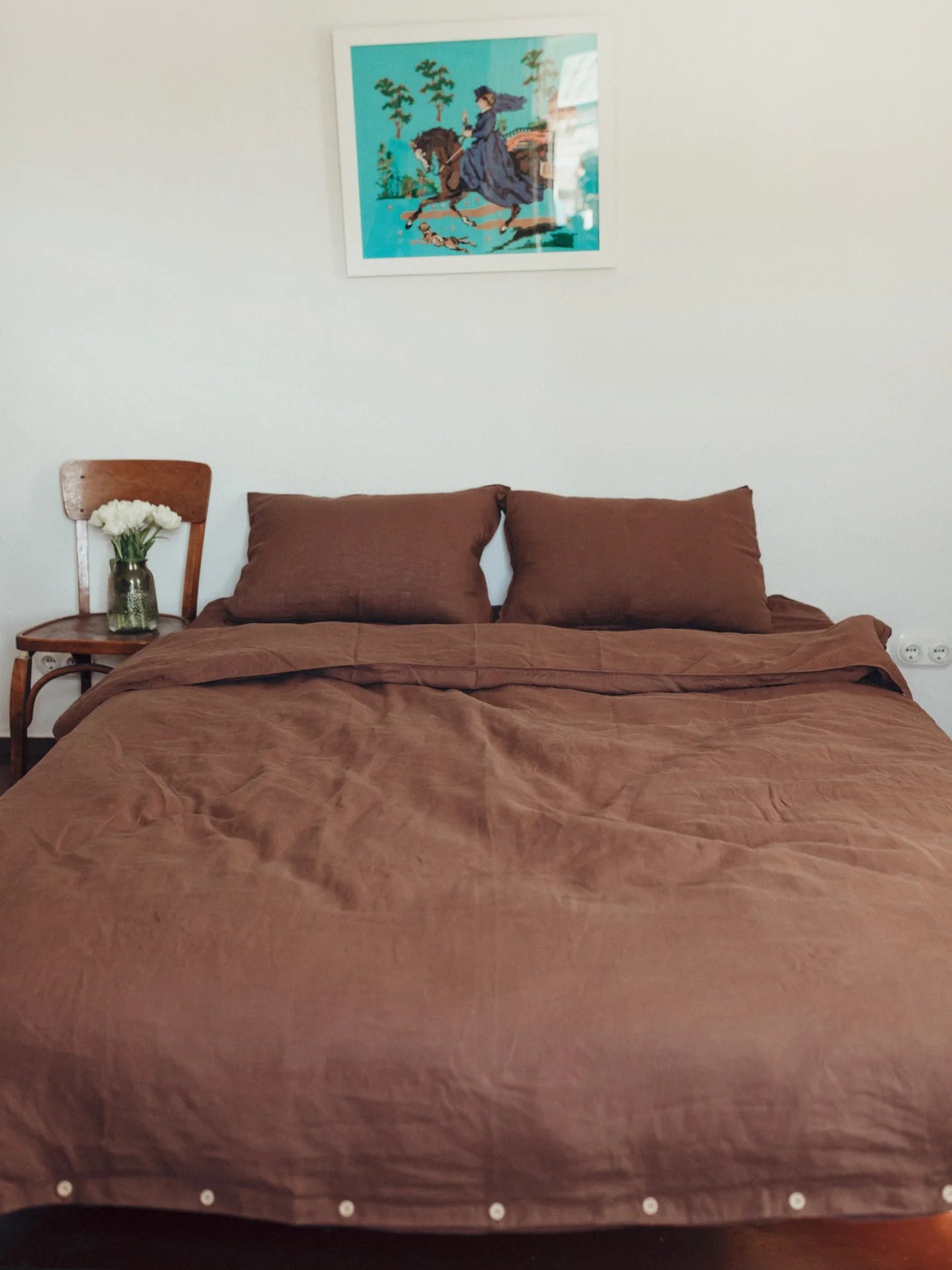 Комплект постільної білизни з вареного льону Wine