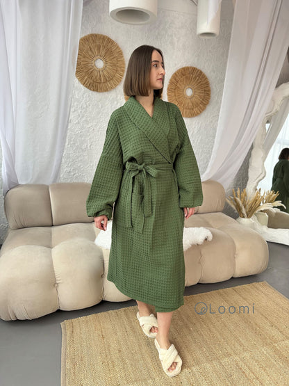 Жіночий халат з грецької вафельки Greece