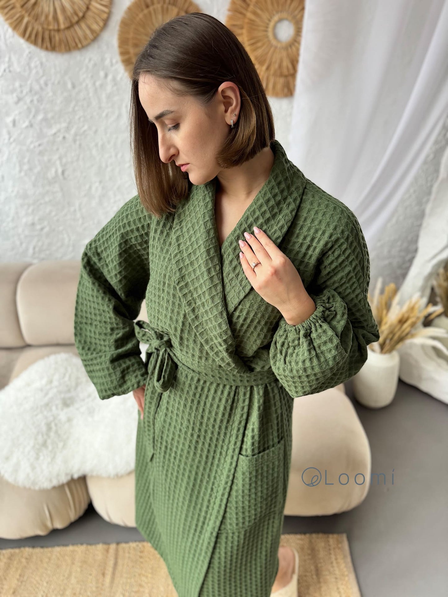 Жіночий халат з грецької вафельки Greece