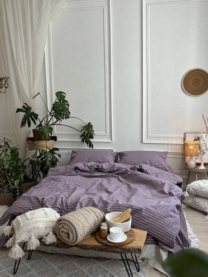 Комплект постільної білизни із бязі Lilac Stripe