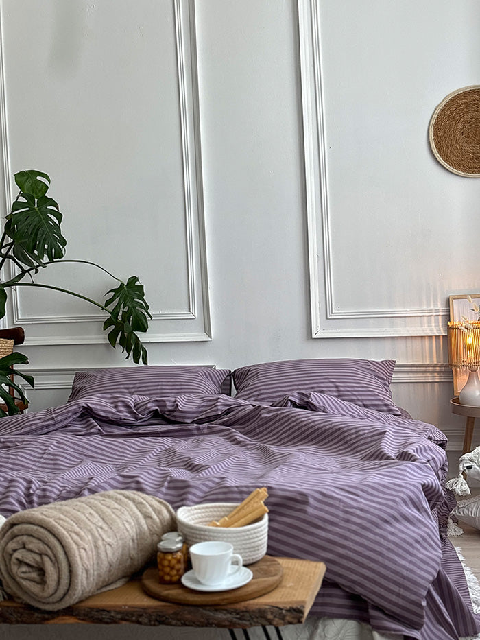 Комплект постільної білизни із бязі Lilac Stripe