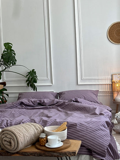 Комплект постільної білизни із бязі Lilac Stripe
