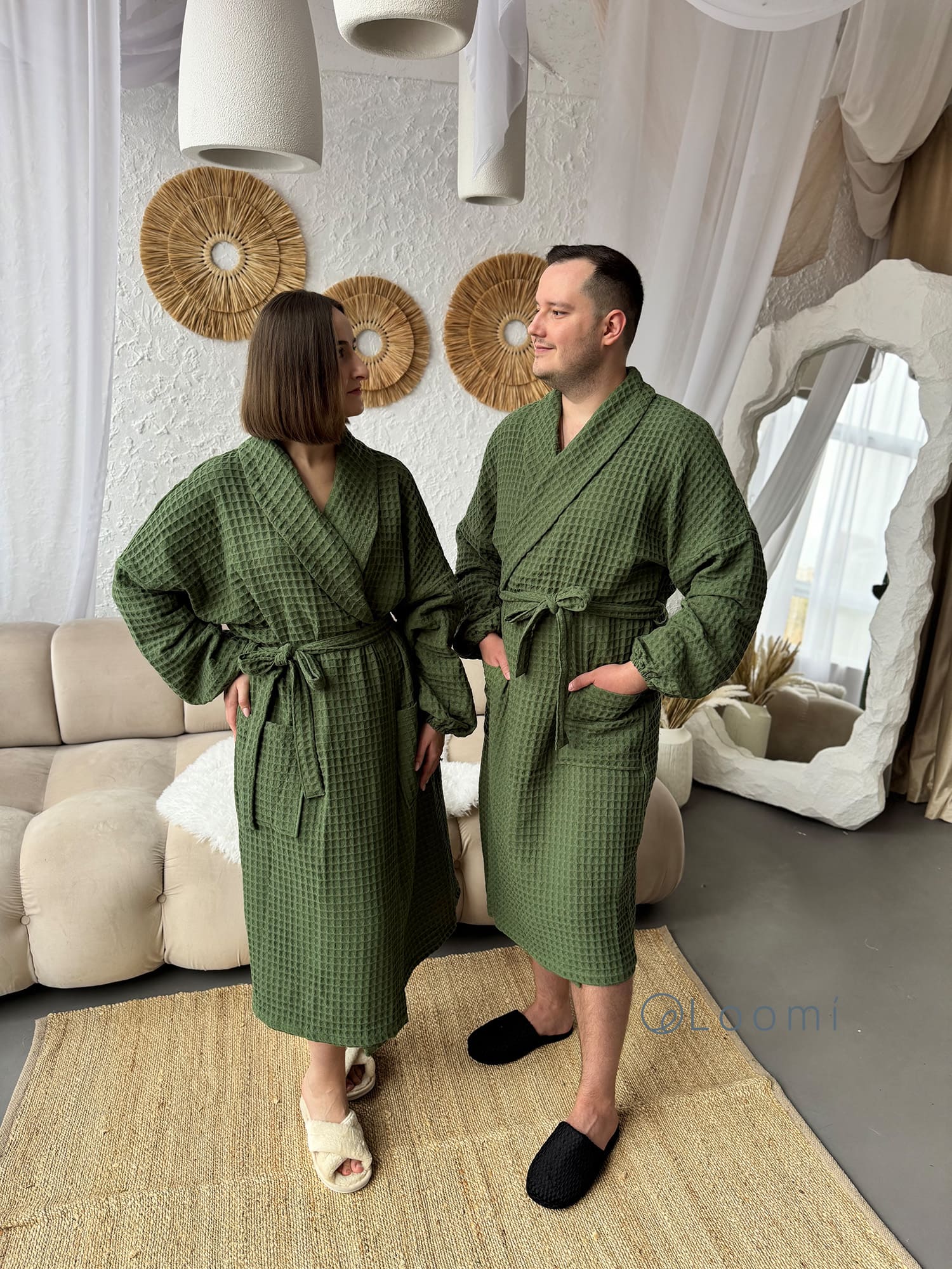 Чоловічий халат з грецької вафельки Greece