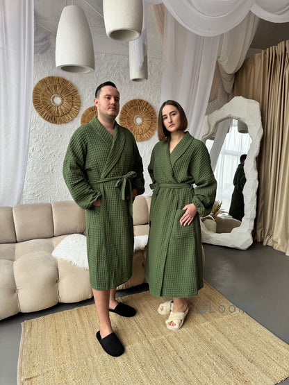 Чоловічий халат з грецької вафельки Greece