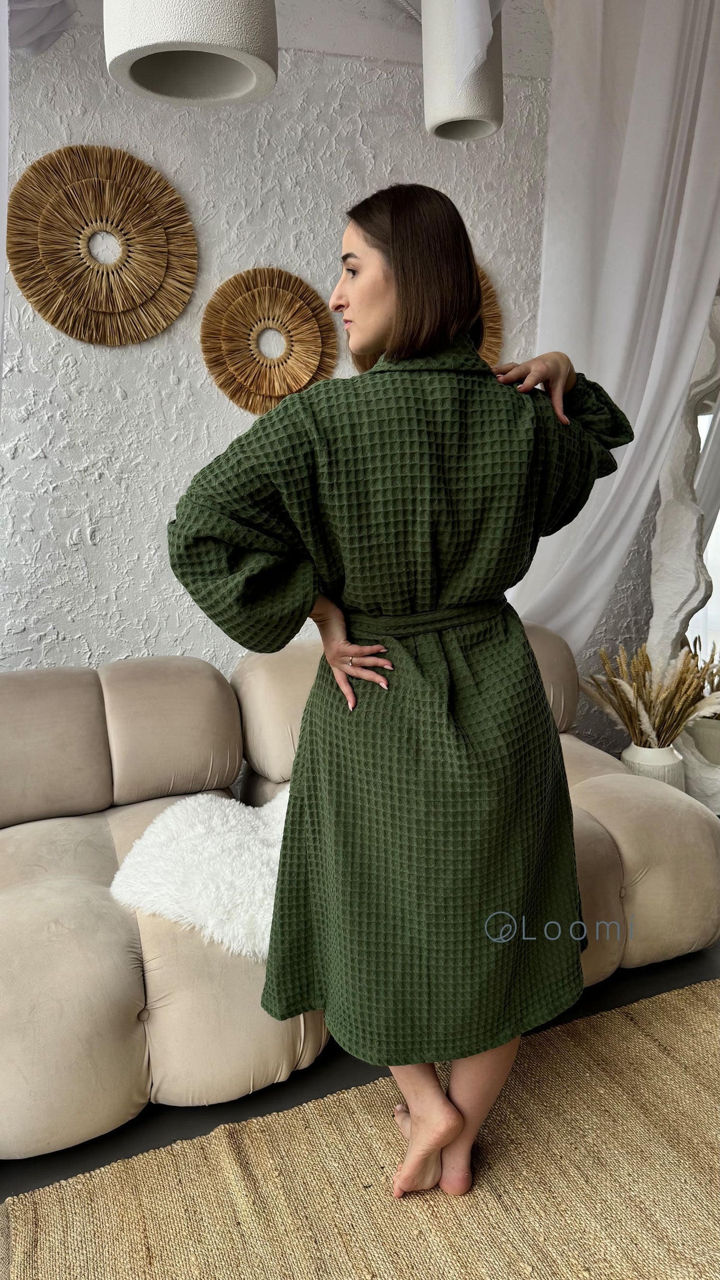 Жіночий халат з грецької вафельки Greece