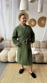 Чоловічий халат з грецької вафельки Greece