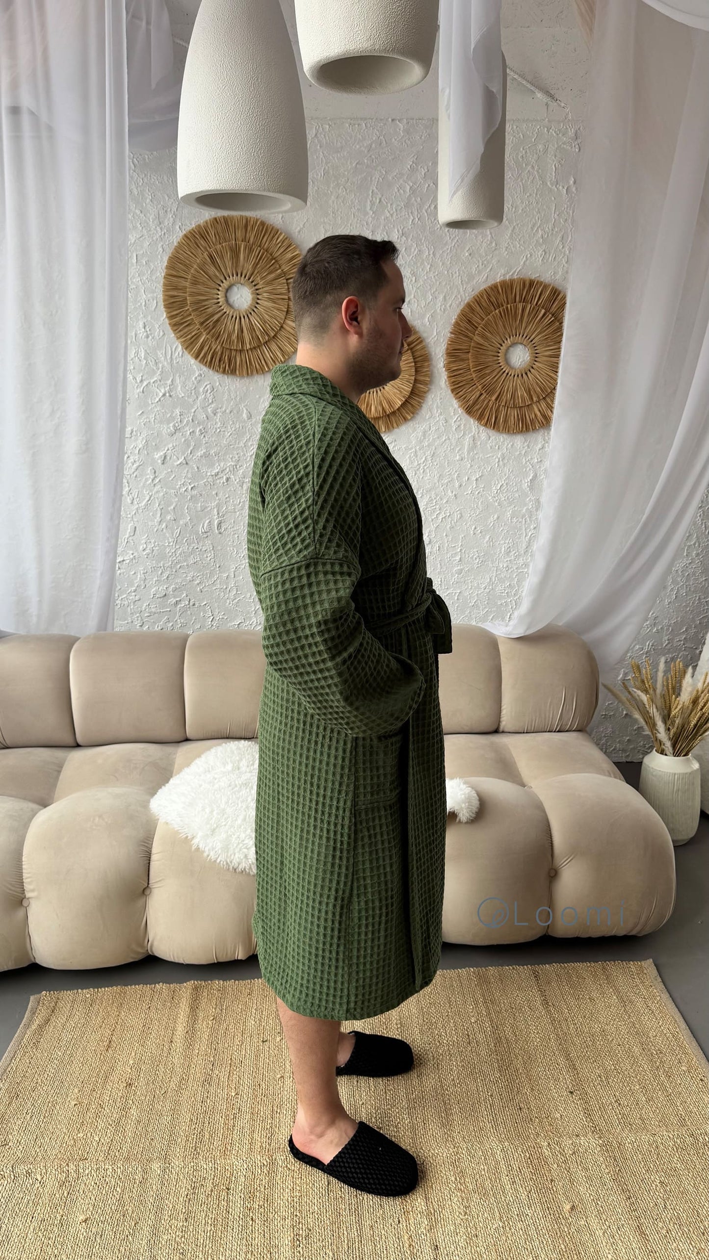 Чоловічий халат з грецької вафельки Greece