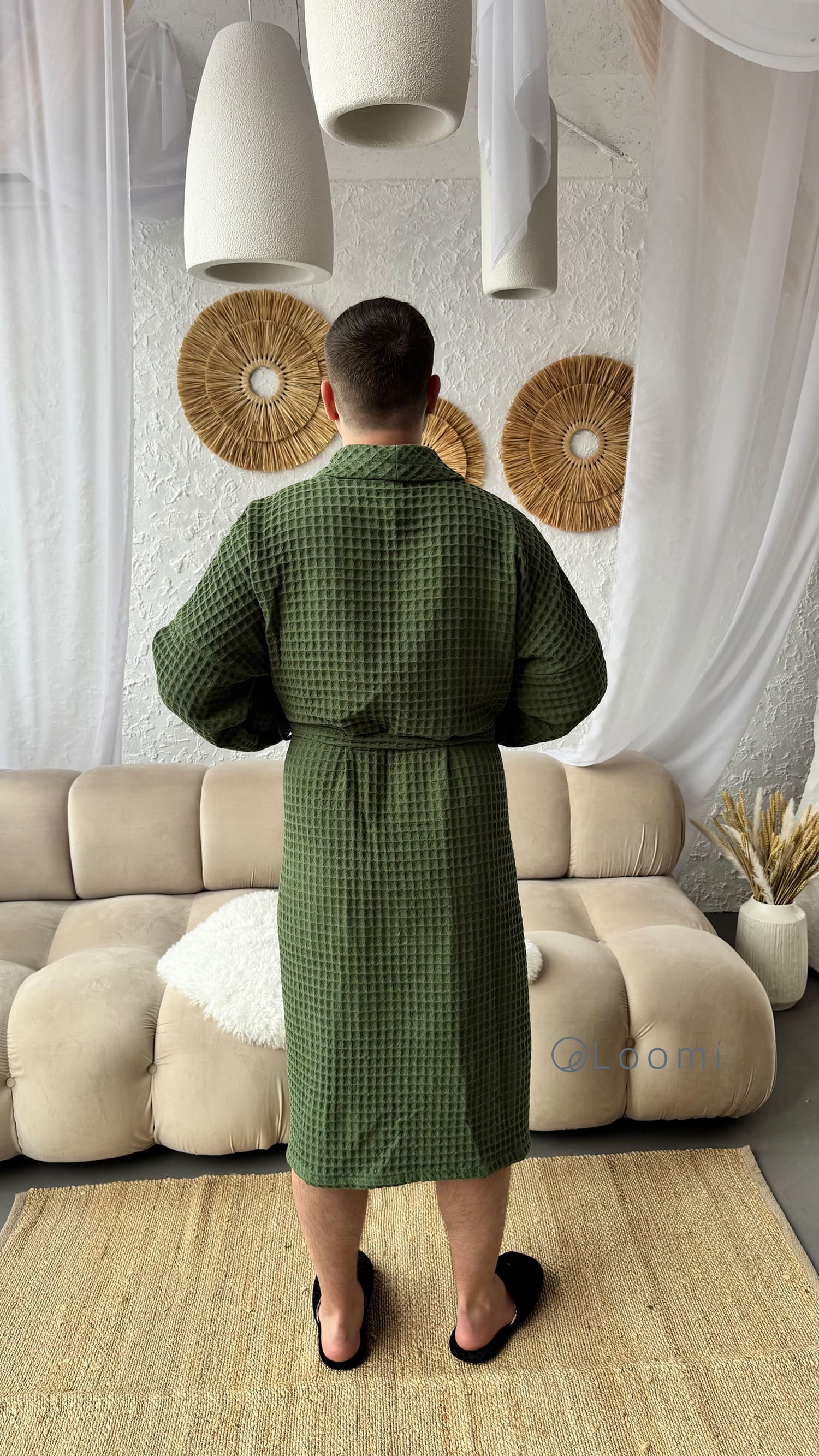 Чоловічий халат з грецької вафельки Greece