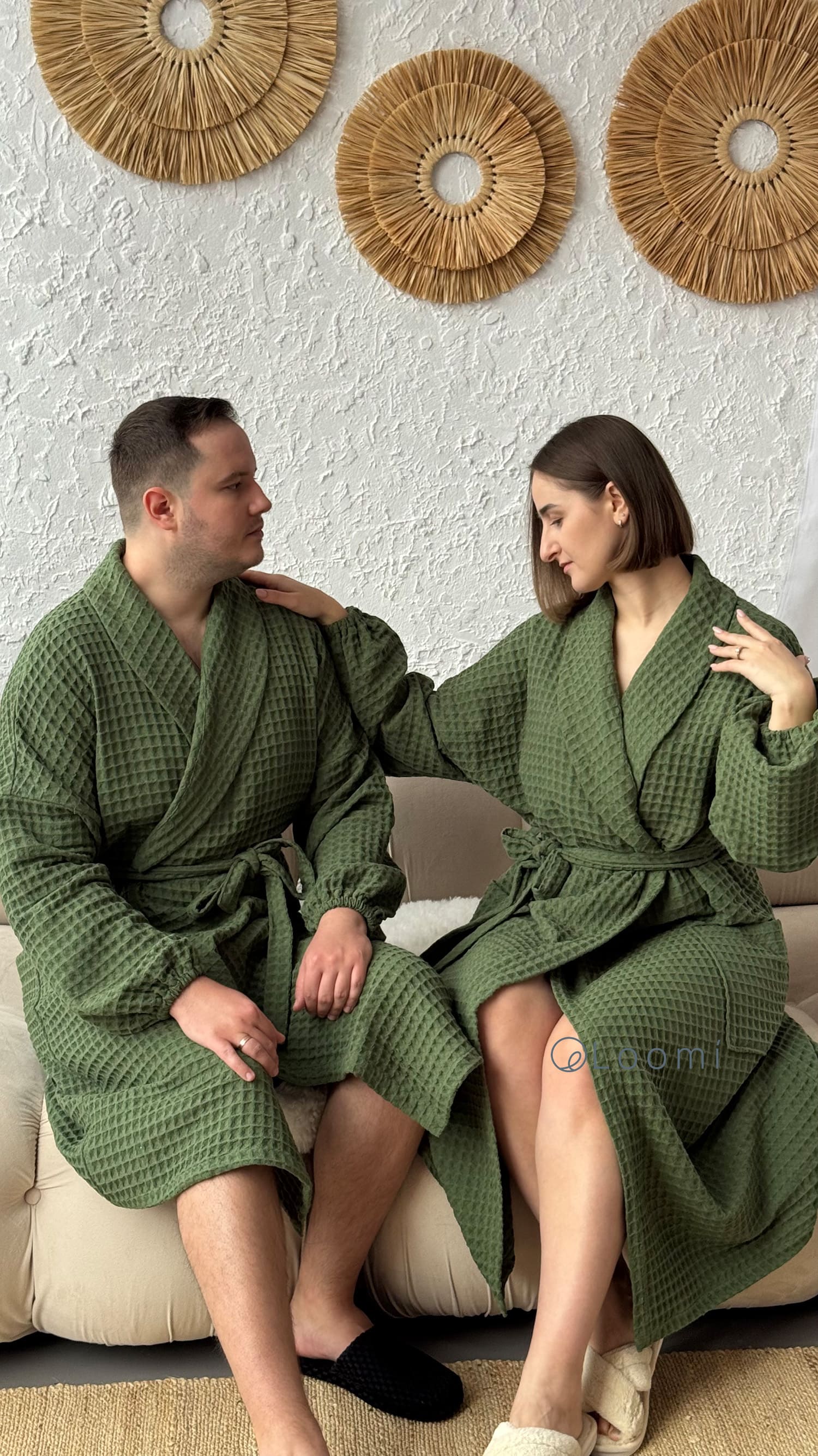 Чоловічий халат з грецької вафельки Greece