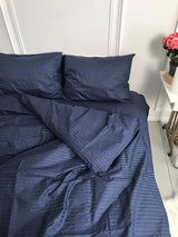 Комплект постільної білизни зі страйп сатину Black Sea