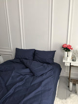 Комплект постільної білизни зі страйп сатину Black Sea