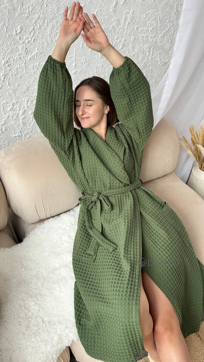 Жіночий халат з грецької вафельки Greece