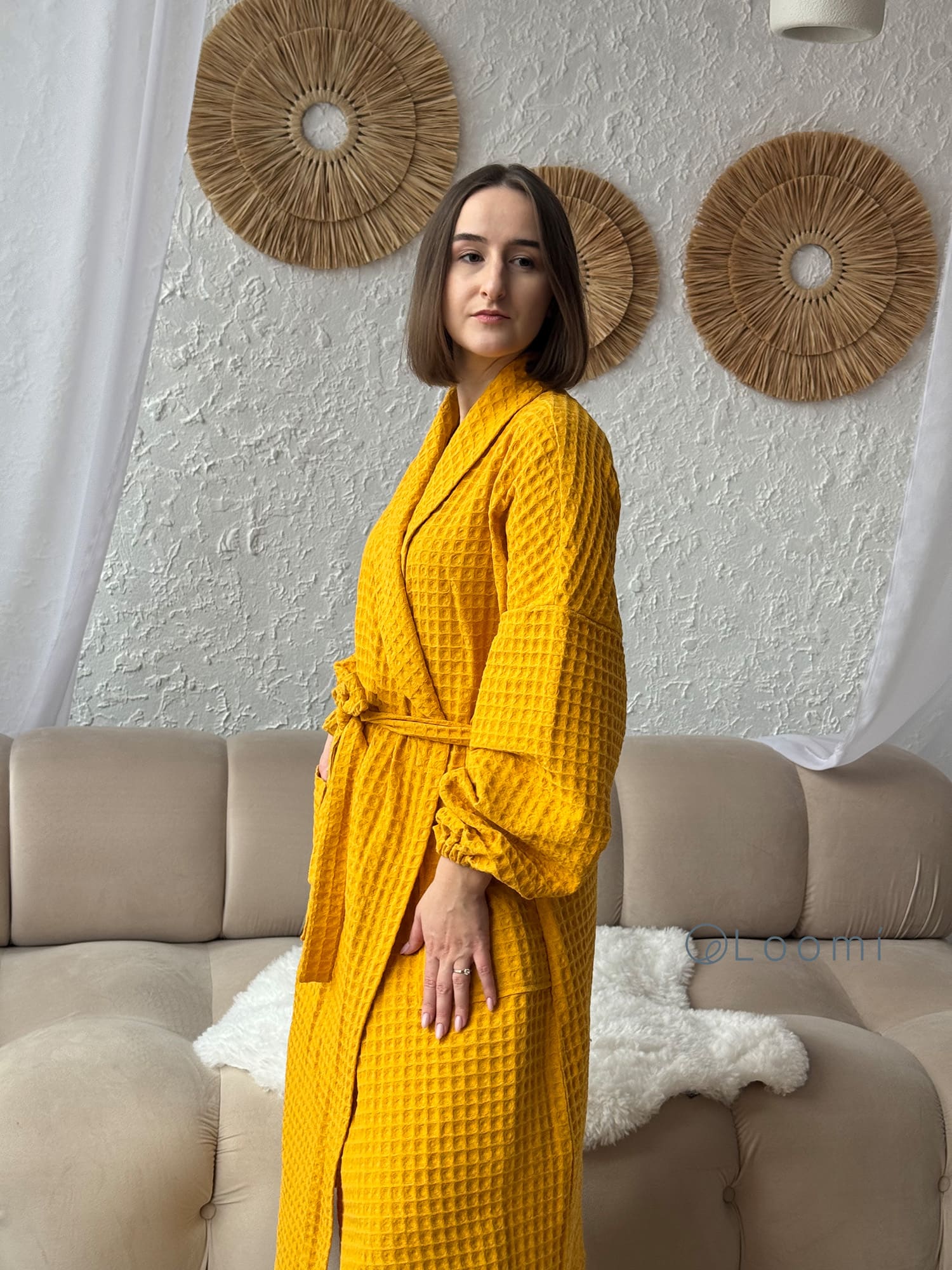 Жіночий халат з грецької вафельки Greece