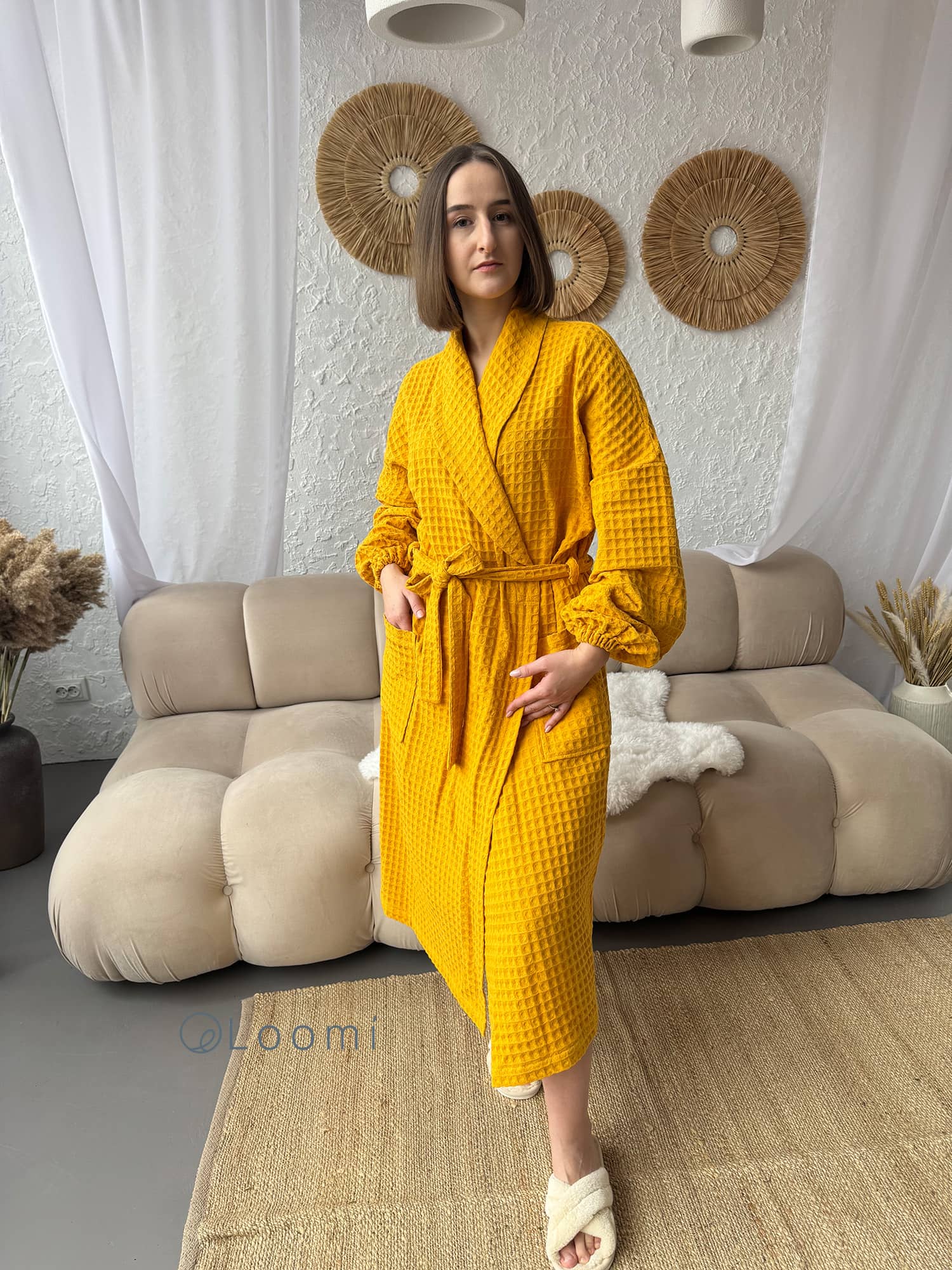 Жіночий халат з грецької вафельки Greece