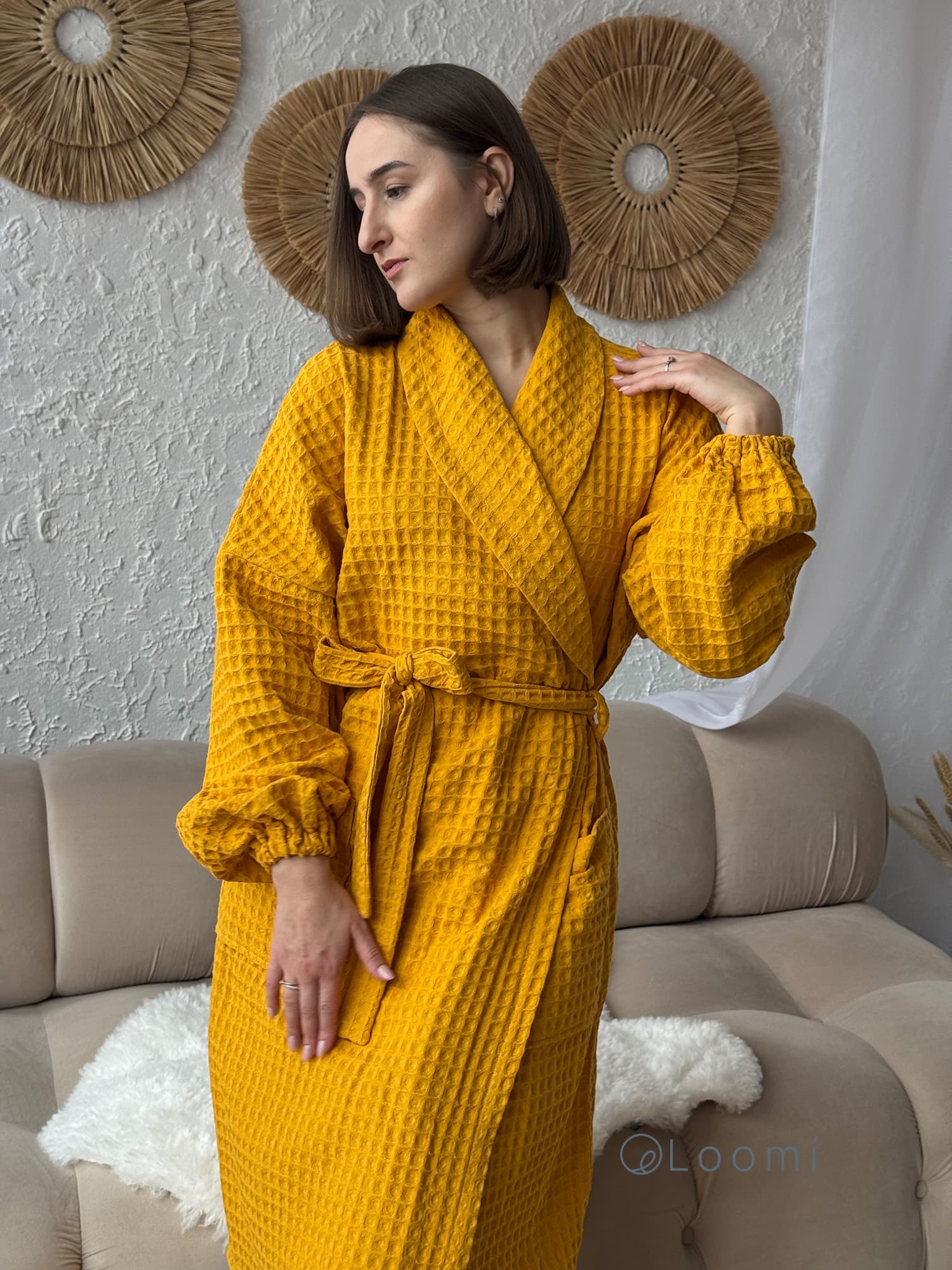 Жіночий халат з грецької вафельки Greece