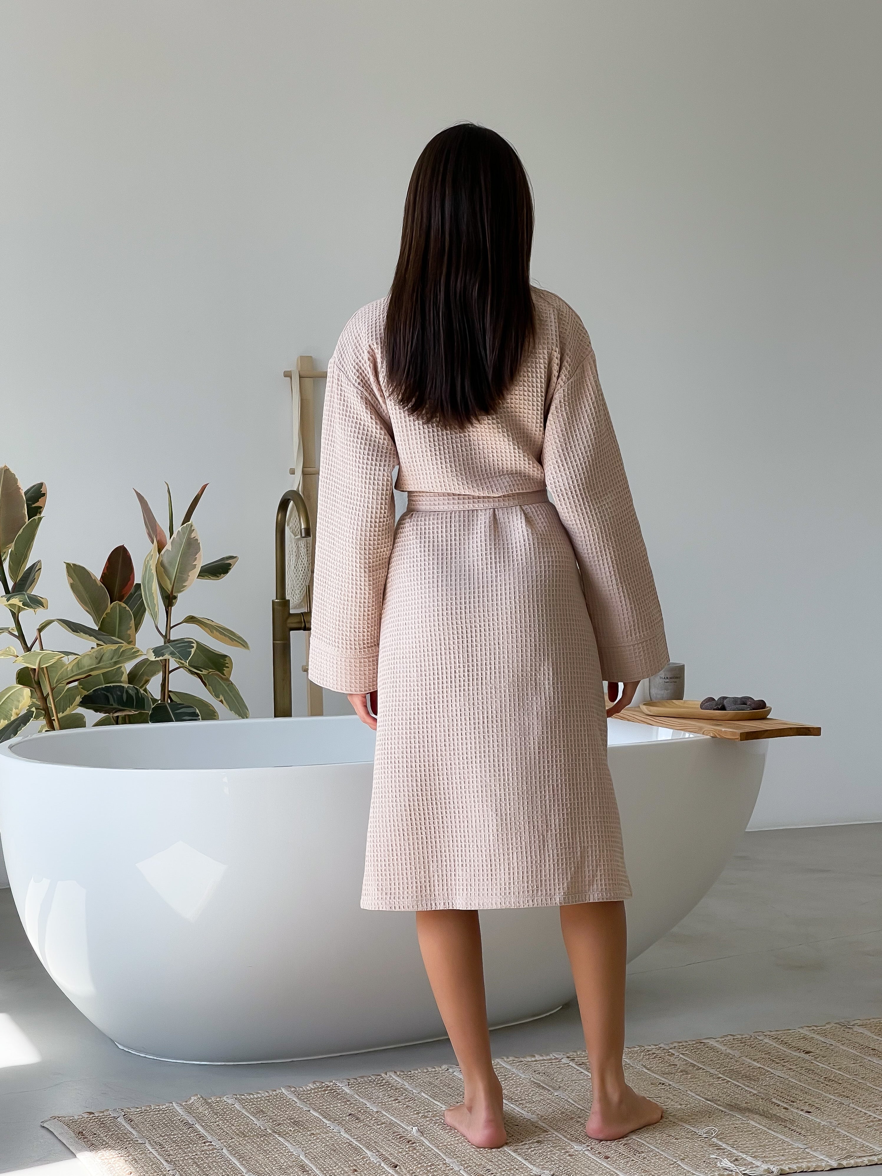 Жіночий халат вафельний Long