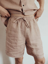 Піжама чоловіча лляна з шортами