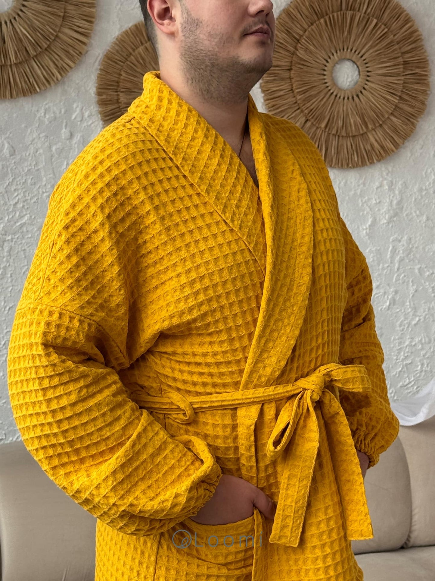 Чоловічий халат з грецької вафельки Greece