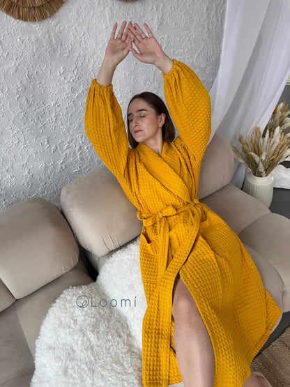 Жіночий халат з грецької вафельки Greece