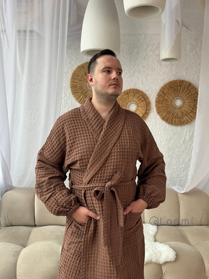 Чоловічий халат з грецької вафельки Greece
