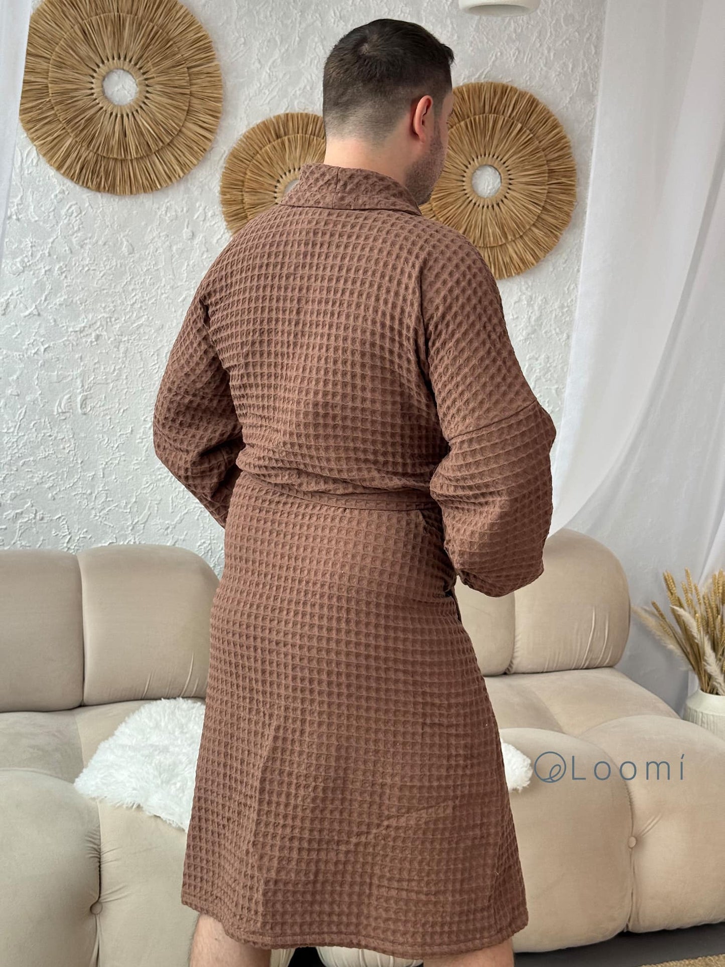 Чоловічий халат з грецької вафельки Greece