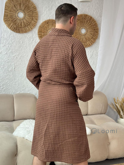 Чоловічий халат з грецької вафельки Greece