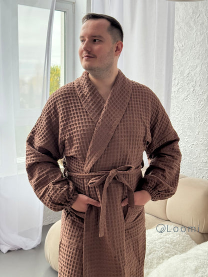 Чоловічий халат з грецької вафельки Greece