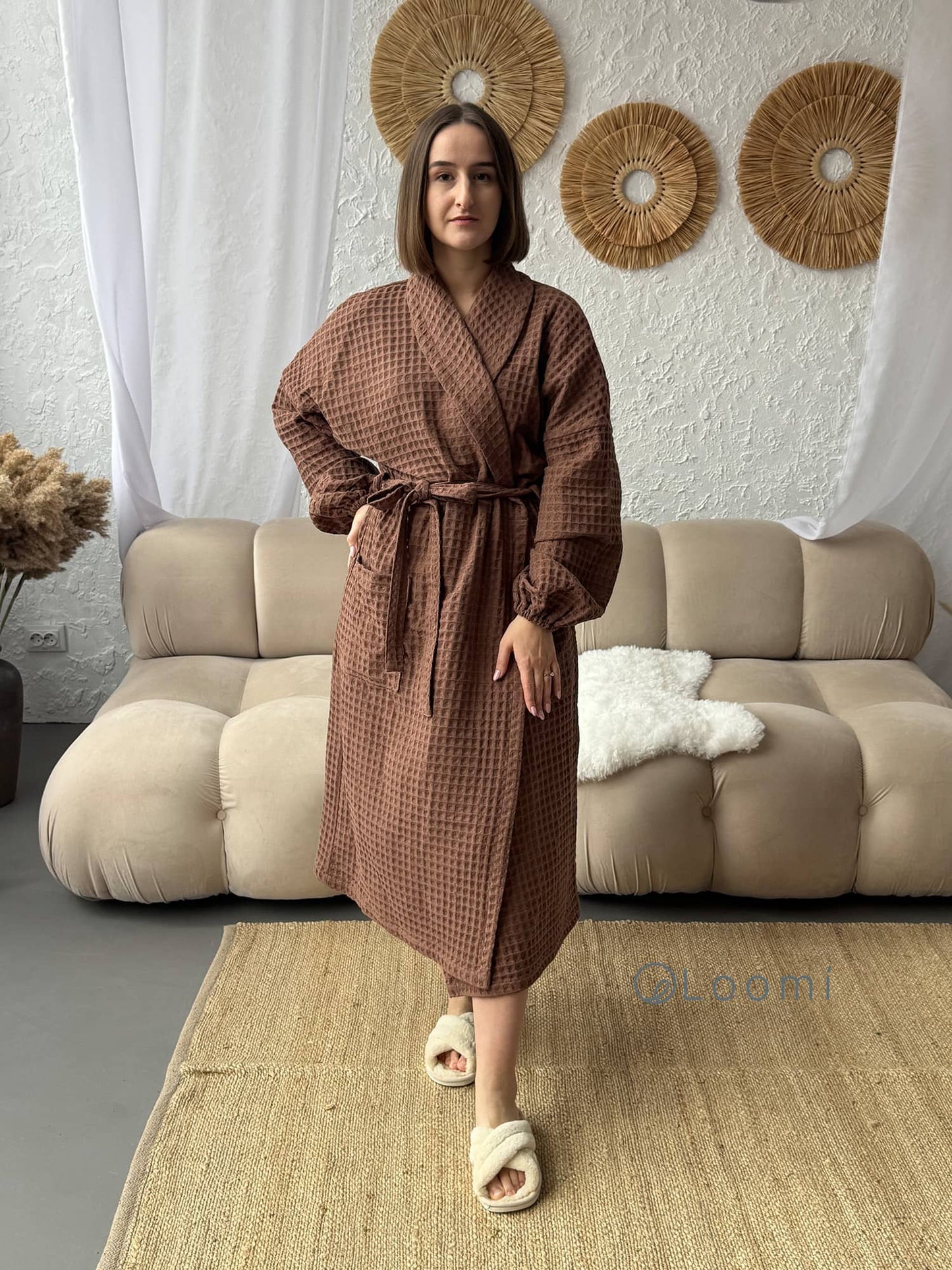 Жіночий халат з грецької вафельки Greece