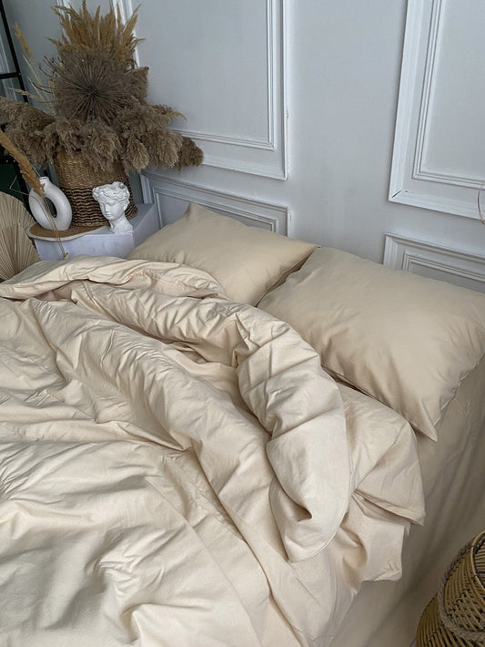 Комплект постільної білизни із фланелі Light Beige