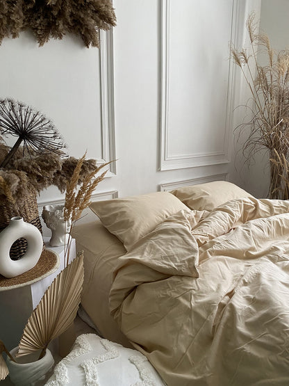 Комплект постільної білизни із фланелі Light Beige