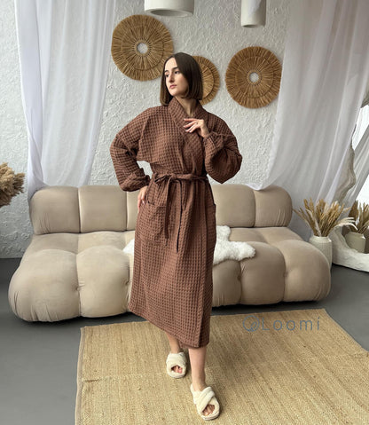 Жіночий халат з грецької вафельки Greece