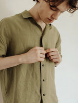 Піжама чоловіча лляна з шортами